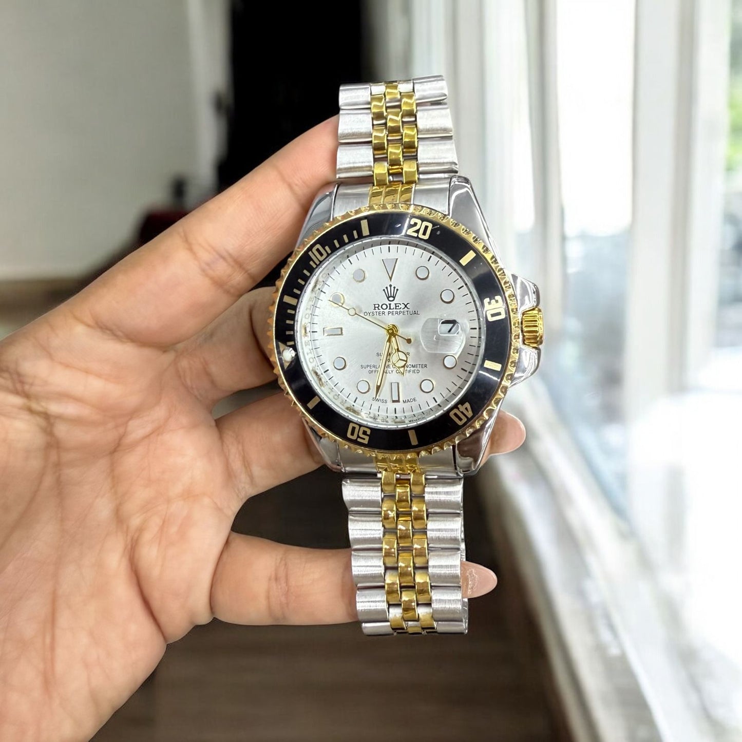 RELOJ ROLEX SUDMARINER TRENZADO + ESTUCHE LUJO
