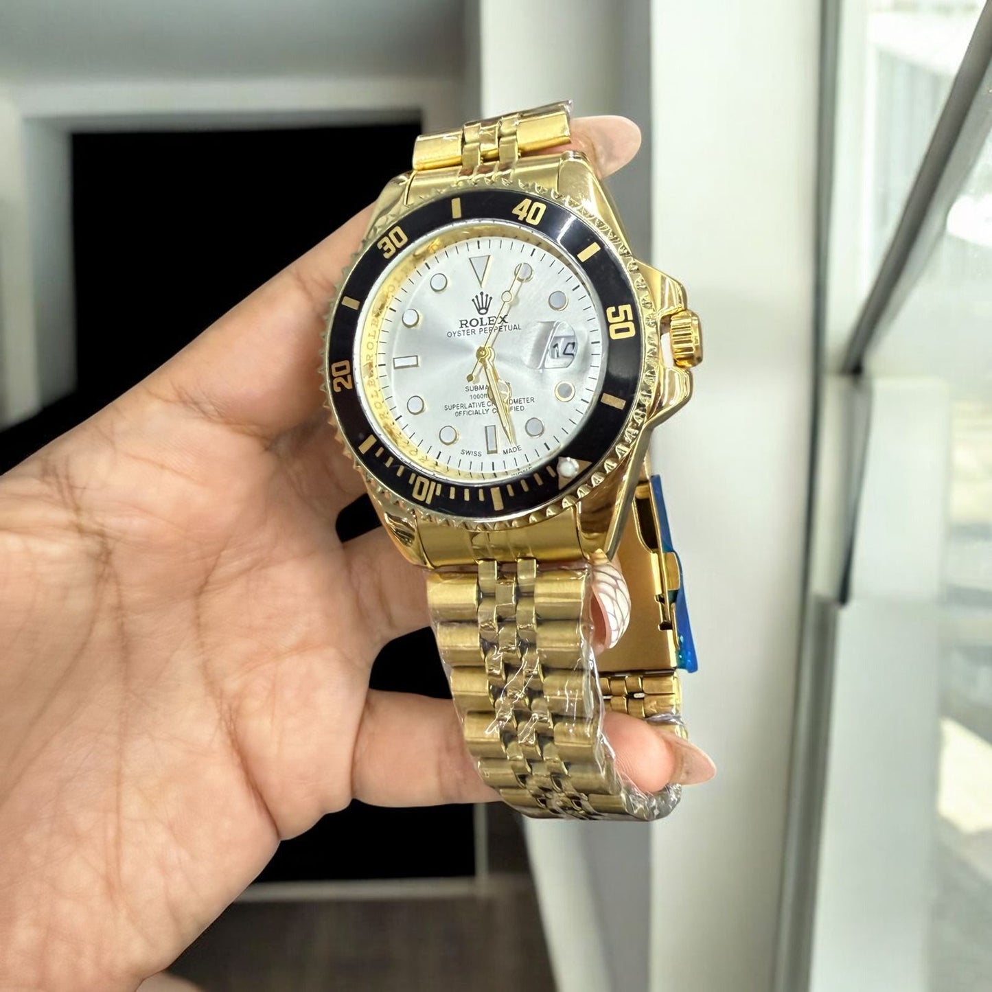 RELOJ ROLEX SUDMARINER TRENZADO + ESTUCHE LUJO