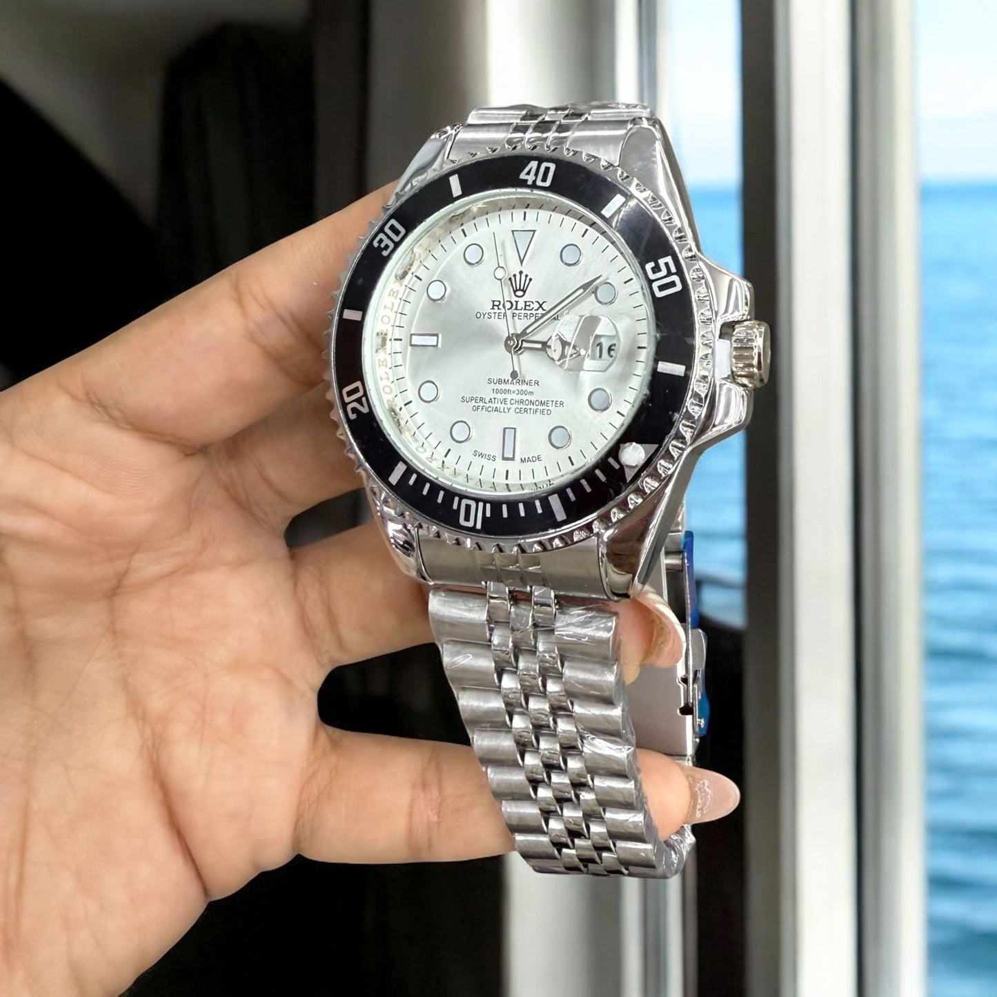 RELOJ ROLEX SUDMARINER TRENZADO + ESTUCHE LUJO