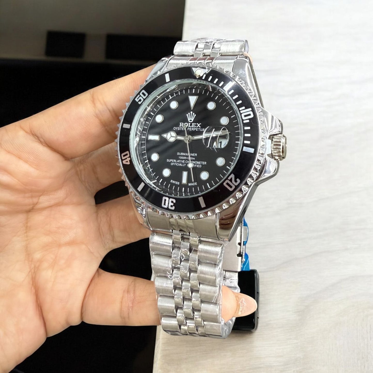 RELOJ ROLEX SUDMARINER TRENZADO + ESTUCHE LUJO
