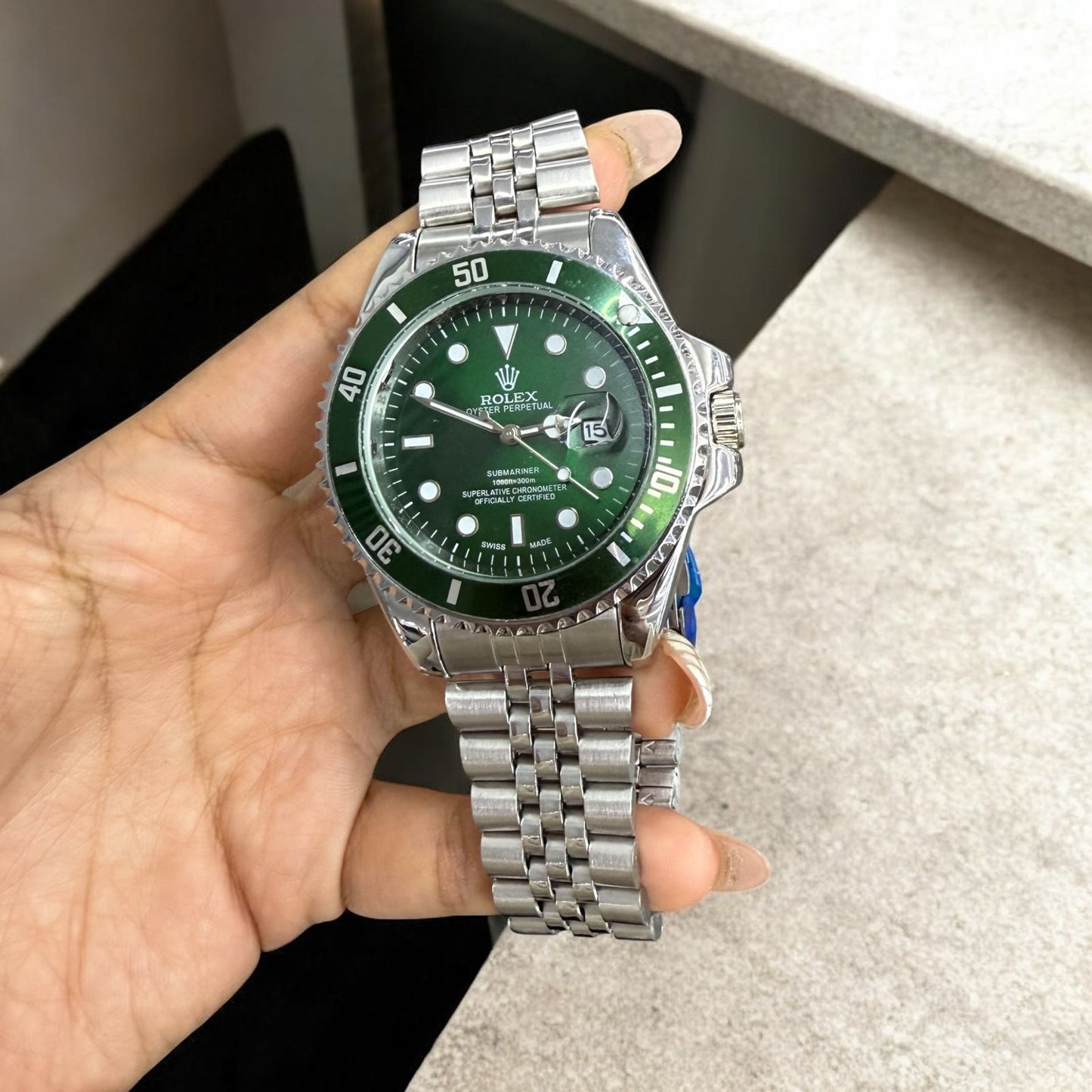 RELOJ ROLEX SUDMARINER TRENZADO + ESTUCHE LUJO